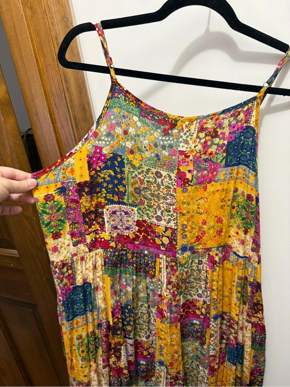 NATURAL LIFE Floral Patchwork Yellow Pink Green Blue Jumpsuit Romper - Picture 9 of 9